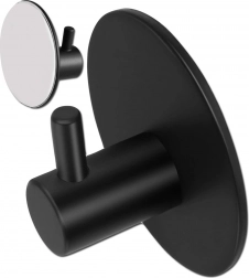 Crochet noir auto-adhésif pour serviettes en acier