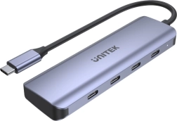 Hub USB-C 4en1 Unitek Gris Sidéral
