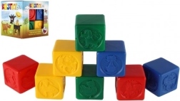 Bunte Plastikwürfel für Kinder mit Tieren, Set mit 8 Stück