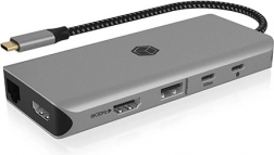 Station d’accueil USB‑C 12‑en‑1 ICY BOX avec PD 100 W et 2× HDMI