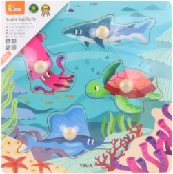 Wooden Button Puzzle Sea Animals Viga