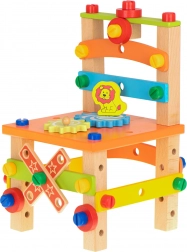 Wooden Construction Set – Workshop Stool, 49 Pieces