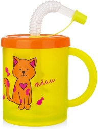 Kinderbecher mit Strohhalm Katze 260 ml