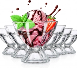 Glazen ijscoupeglazen 100 ml, set van 6 stuks