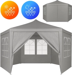 Tuinpaviljoentent 2x2x2 m met ramen grijs MultiGarden