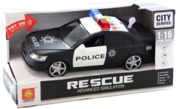 Battery-powered police car with sound and light 1:16