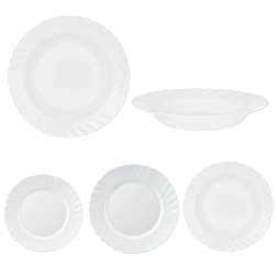 Set of 18 white plates Fale