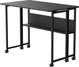 Klappbarer fahrbarer Tisch MACLEAN 100 × 58 cm, schwarz