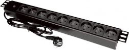 19" Rack Power Strip with 9 CEE 7/5 Outlets and CEE 7/7 Plug