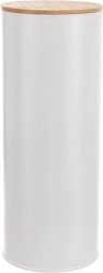 Whiteline 28.5 cm metal food storage canister with bamboo lid for kitchen