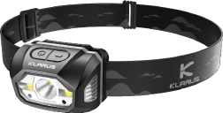 Klarus HM1 graue wiederaufladbare Stirnlampe mit Bewegungssensor 440 lm, 1800 mAh