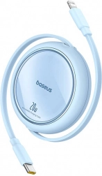 Retractable Charging Cable Baseus Free2Pull USB-C to Lightning 20W Blue