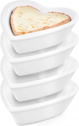 Porzellanschälchen in Herzform für Vorspeisen 7,5 cm, 35 ml, 4 Stk.