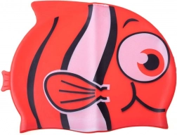 Kids' fish swim cap - red