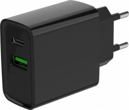 Schnellladegerät USB‑C + USB‑A 20 W, Schwarz