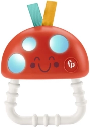 Fisher-Price Mushroom Teether and Rattle, Light-Up Silicone 2-in-1