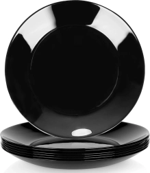 Assiettes à dessert en verre noires 18 cm – lot de 6