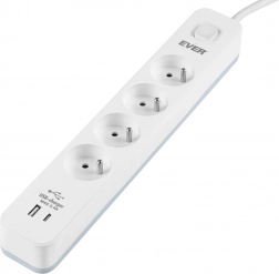 EVER Protect surge-protected power strip, 4 outlets with USB-A and USB-C, 3.4 A