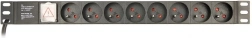 Rack power strip (PDU), 8 FR sockets, 1U, 16A, Schuko plug 3m