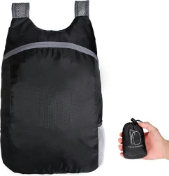 Leichter und faltbarer Rucksack 20L schwarz
