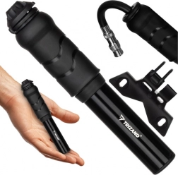 Hand-Mini-Fahrradpumpe TRIZAND mit Rahmenhalter, kompakte Aluminium-Ausführung, 7 bar