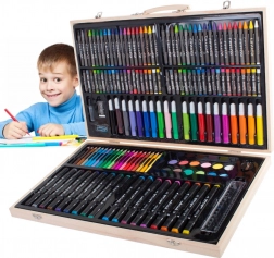 Künstlerisches Zeichenset im Holzkoffer