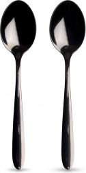 schwarze Teelöffel aus Edelstahl BLACK, 2 Stk.