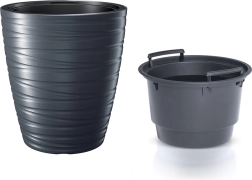 Blumentopf Maze mit Einsatz 37,5 cm anthrazit