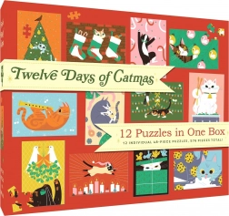 Chronicle Books Douze jours de Noël des chats – coffret de 12 puzzles de 48 pièces