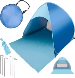 Zelfopvouwende strandtent blauw