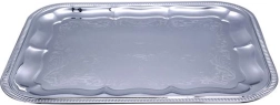 Rechthoekig chromen dienblad 41 × 31 cm