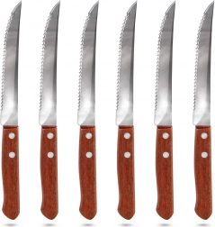 Set aus gezahnten Steakmessern aus Edelstahl, 20,5 cm, 6 Stück