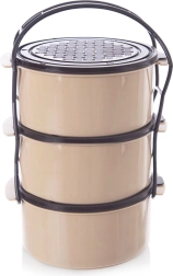 Plastic three-tier food carrier lunch container 3 × 1.5 l