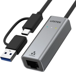 Unitek Adapter USB-C/USB-A to Ethernet RJ-45 2.5 Gbps