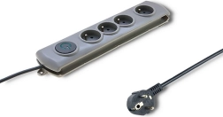 Surge Protector Quick Switch 4 Outlets 2.5m Gray