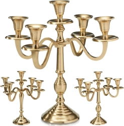 Gold five-arm candelabrum 30 cm