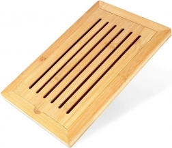 Bamboo bread cutting board with crumb catcher 38 × 24 cm