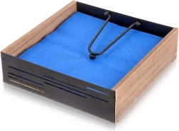 Porte-serviettes en métal noir avec bras presseur LINE 18 × 18 × 5 cm