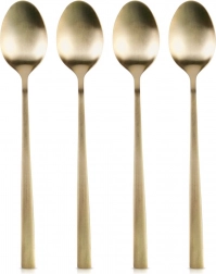 Gold Stainless Steel Cocktail Spoons, Set of 4