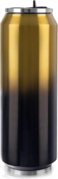 Thermobecher in Dosenform 700 ml schwarz‑gold