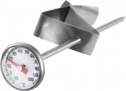 Stainless steel kitchen thermometer with clip and 14 cm probe