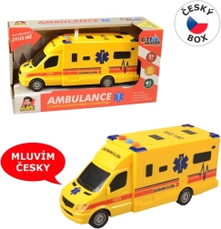 Ambulance à friction avec lumière et son, 19 cm