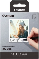 Canon Selphy Square XS-20L color ink and adhesive labels (20 prints)