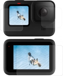 Gehärtetes Glas Telesin für Kameras GOPRO HERO 9/10/11/12 – Set für Displays und Objektiv