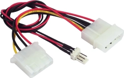 Strom-Splitterkabel 2× Molex auf 1× 3‑Pin für Lüfter