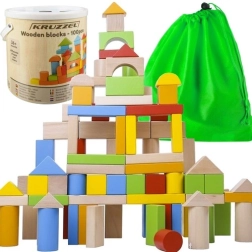 Kruzzel Wooden Building Blocks 100 pcs