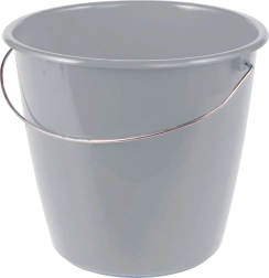 Emmer 5 l met metalen oor, grijs