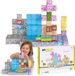 Magnetic building set for children, 112 pieces