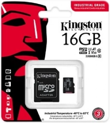 Industrial microSD memory card 16 GB CL10 UHS‑I Kingston