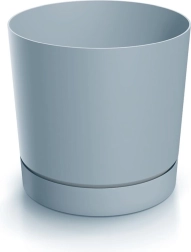 Pot de fleurs Tubo P avec soucoupe gris clair 17,8 cm